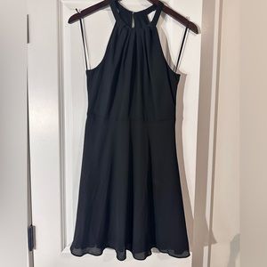 Express Black Halter Dress - Size 4 - Mini dress, chiffon and lined